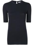 Brunello Cucinelli - Fitted Crew Neck Shirt - Women - Cotton/spandex/elastane/brass - L, Blue, Cotton/spandex/elastane/brass