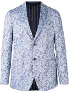 Etro - Floral Jacquard Two Button Jacket - Men - Cotton/polyester/acetate/cupro - 48, Blue, Cotton/polyester/acetate/cupro