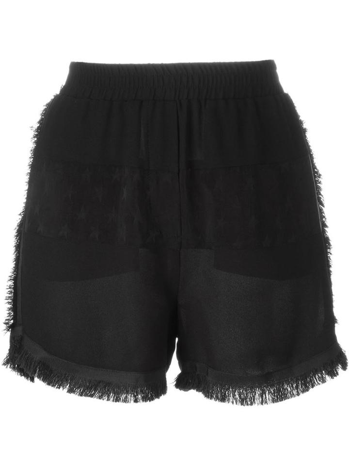 8pm Fringed Edges Paneled Shorts