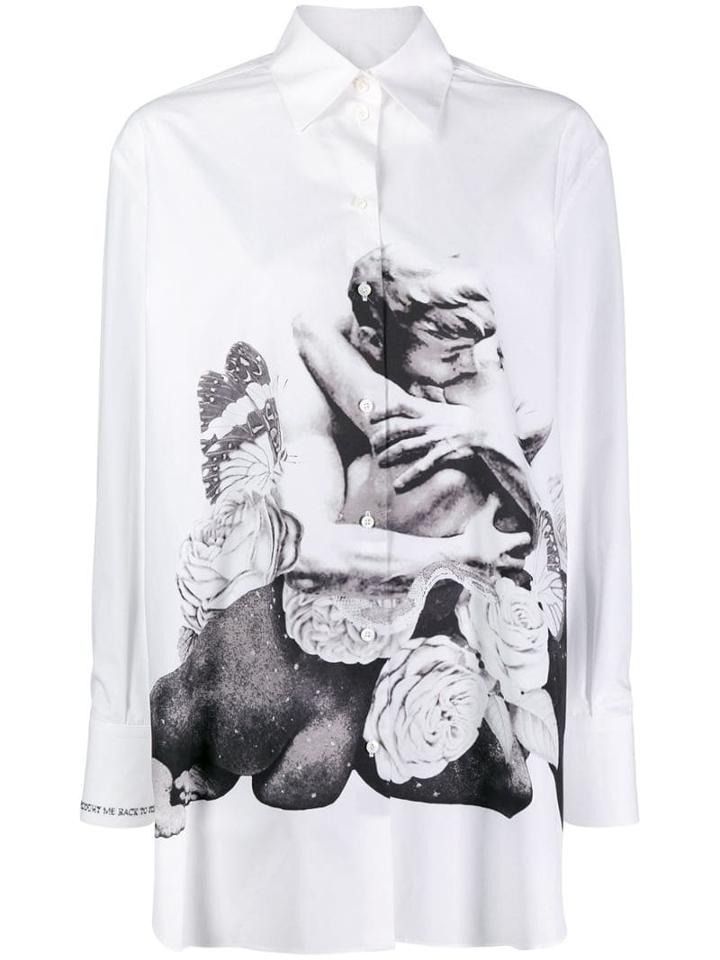 Valentino Rose Kiss Print Shirt - White