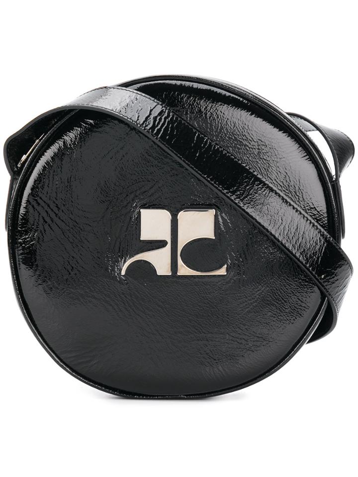 Courrèges Round Logo Cross-body Bag - Black
