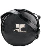 Courrèges Round Logo Cross-body Bag - Black