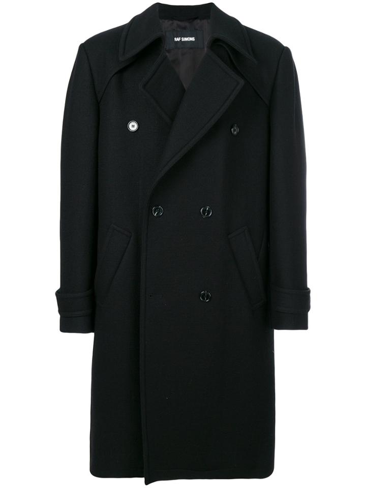 Raf Simons Double Breasted Coat - Black