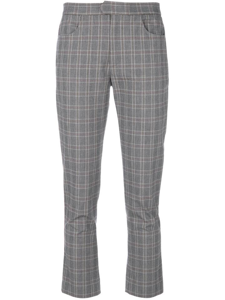 Isabel Marant Étoile - Checked Cropped Trousers - Women - Cotton/spandex/elastane - 34, Grey, Cotton/spandex/elastane