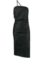 Romeo Gigli Vintage Draped Asymmetric Midi Dress - Black