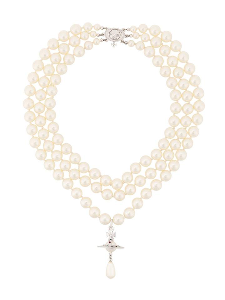 Vivienne Westwood Orb Drop Necklace - White