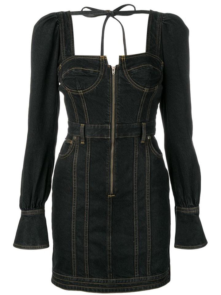 Self-portrait X Lee Denim Bustier Mini Dress - Black