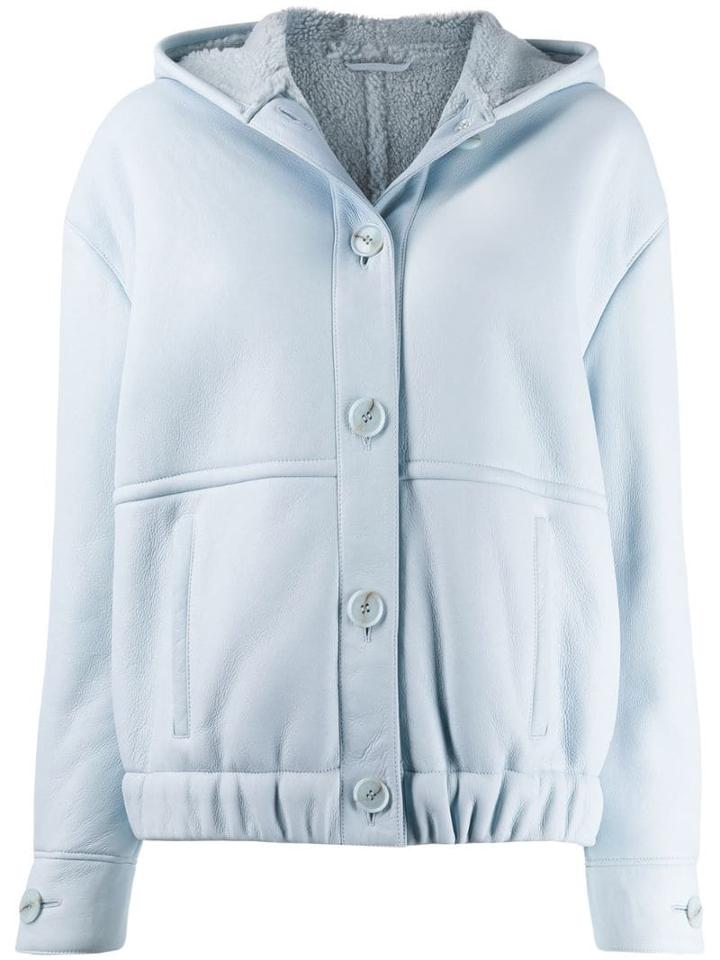 Inès & Maréchal Hooded Button-up Jacket - Blue