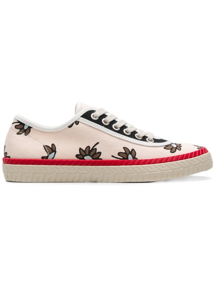 Marni Floral Print Sneakers - Pink