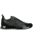 Fendi Embossed Lightning Bolt Sneakers - Black