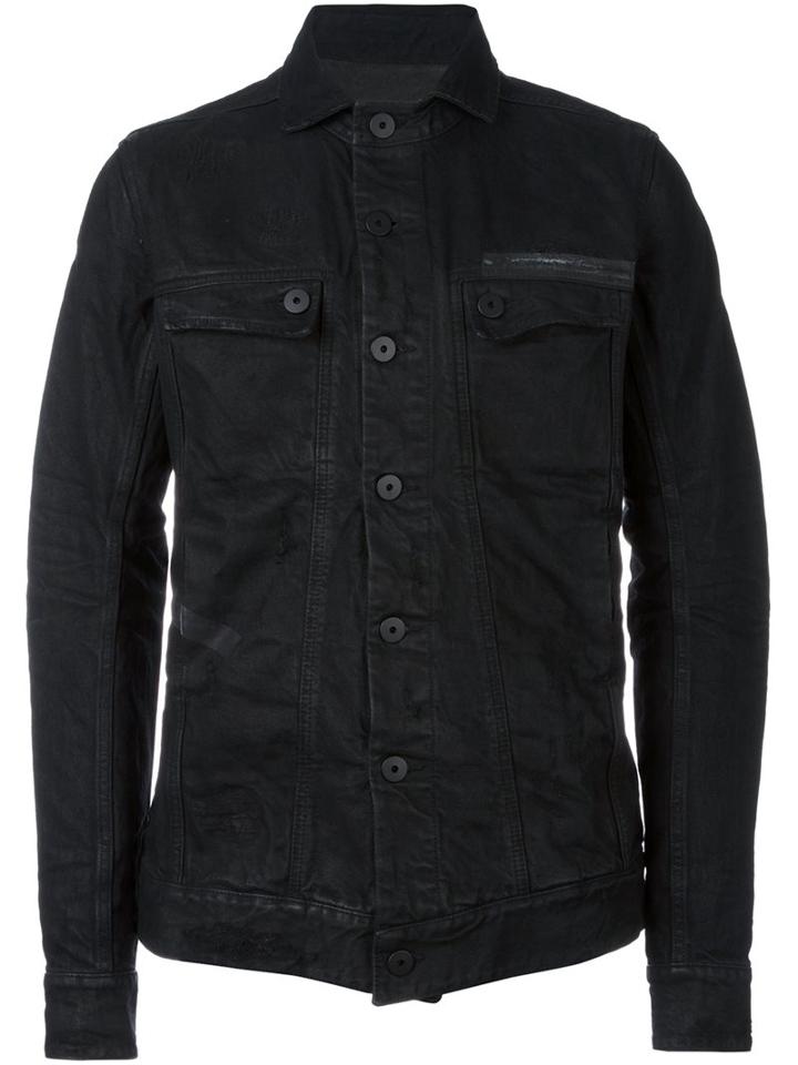 11 By Boris Bidjan Saberi Flap Pockets Buttoned Jacket, Men's, Size: Medium, Black, Cotton