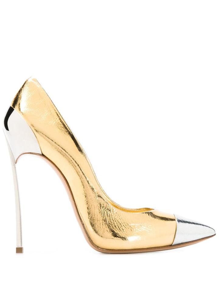 Casadei Metallic Stiletto Pumps - Gold