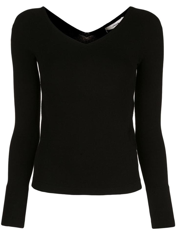 Vince V-neck Jumper - Black