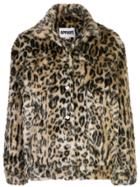 Apparis Lauren Leopard Faux-fur Coat - Brown