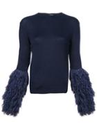 Rosie Assoulin Embellished Sleeve Sweater - Blue