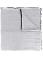 Faliero Sarti - Raw Edge Scarf - Men - Silk/modal - One Size, Grey, Silk/modal