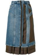 Maison Margiela Asymmetric Contrast Skirt - Blue