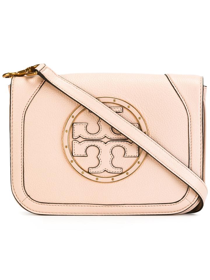 Tory Burch Logo Cross Body Bag, Women's, Pink/purple, Leather