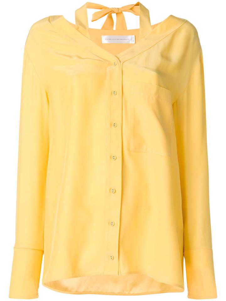 Victoria Victoria Beckham Halterneck Shirt - Yellow & Orange