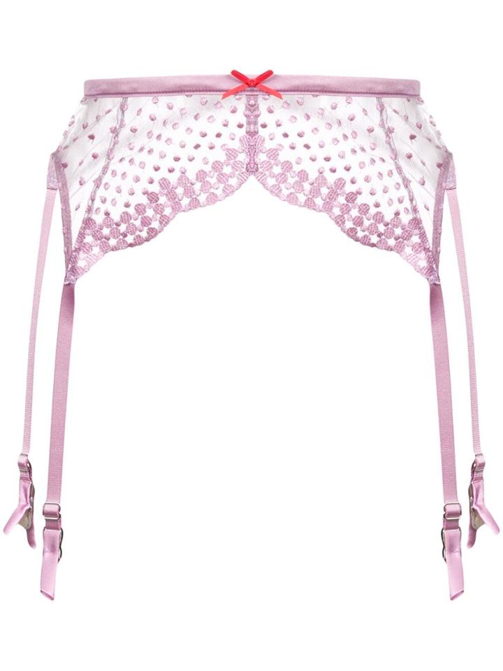 Fleur Du Mal Dotty Garter Belt - Pink