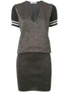 Lanvin Metallic (grey) Knitted Dress, Women's, Size: Medium, Wool/viscose/polyester/metallized Polyester