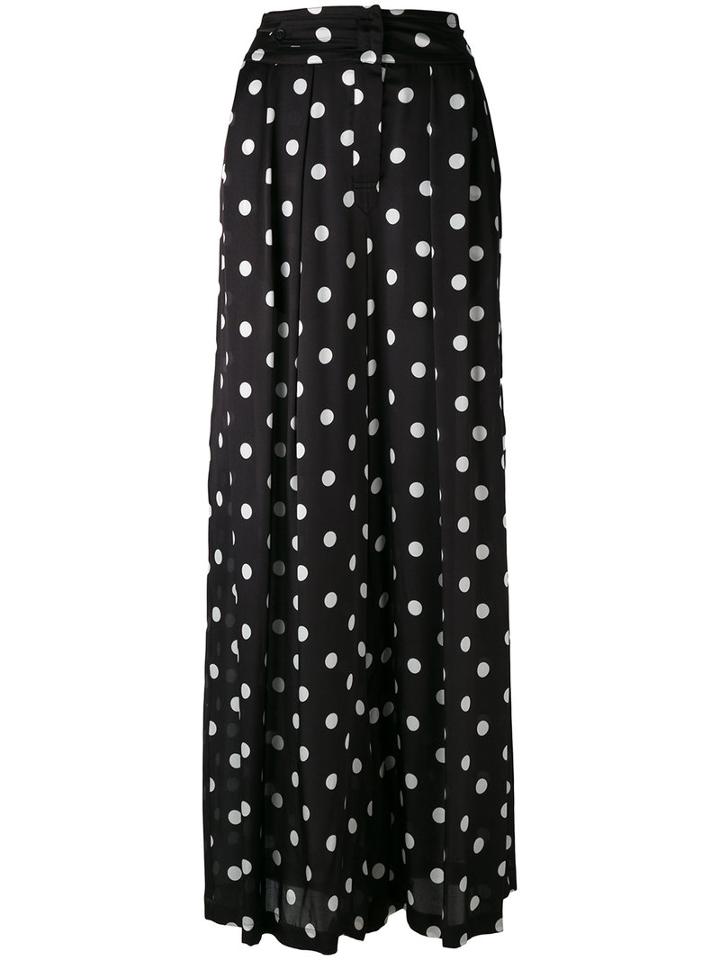 Polka-dot Wide-leg Trosuers - Women - Silk - 40, Black, Silk, Christian Wijnants