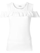 Liu Jo Frill Cold-shoulder Blouse - White