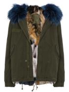 Mr & Mrs Italy Mini Patchwork Fur Lined Parka - Green