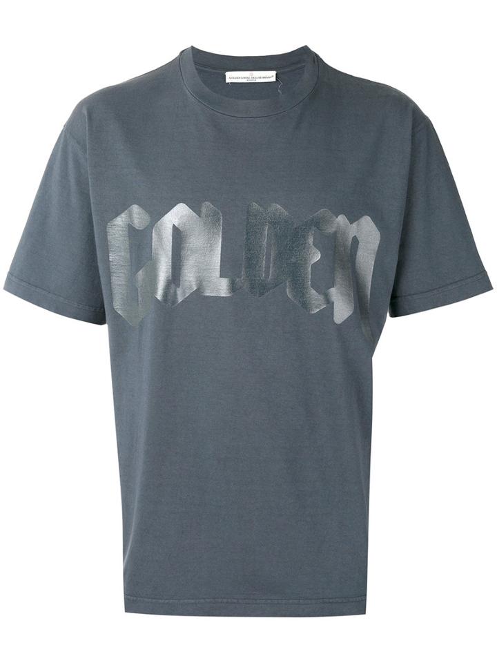 Golden Goose Deluxe Brand Golden Print T-shirt, Men's, Size: Large, Grey, Cotton