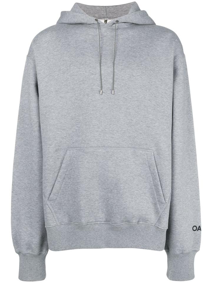 Oamc Slogan Hooded Sweatshirt - Grey
