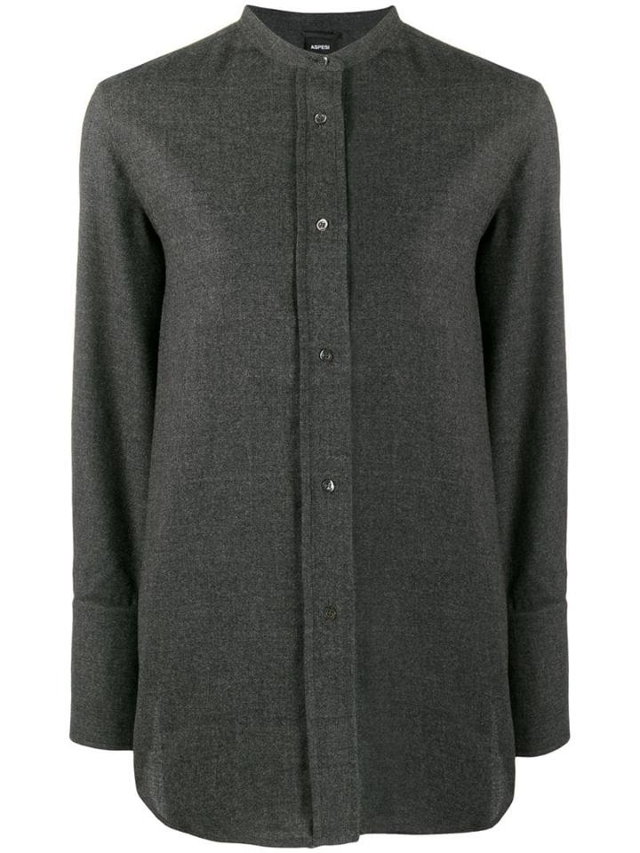 Aspesi Loose-fit Wool Shirt - Grey