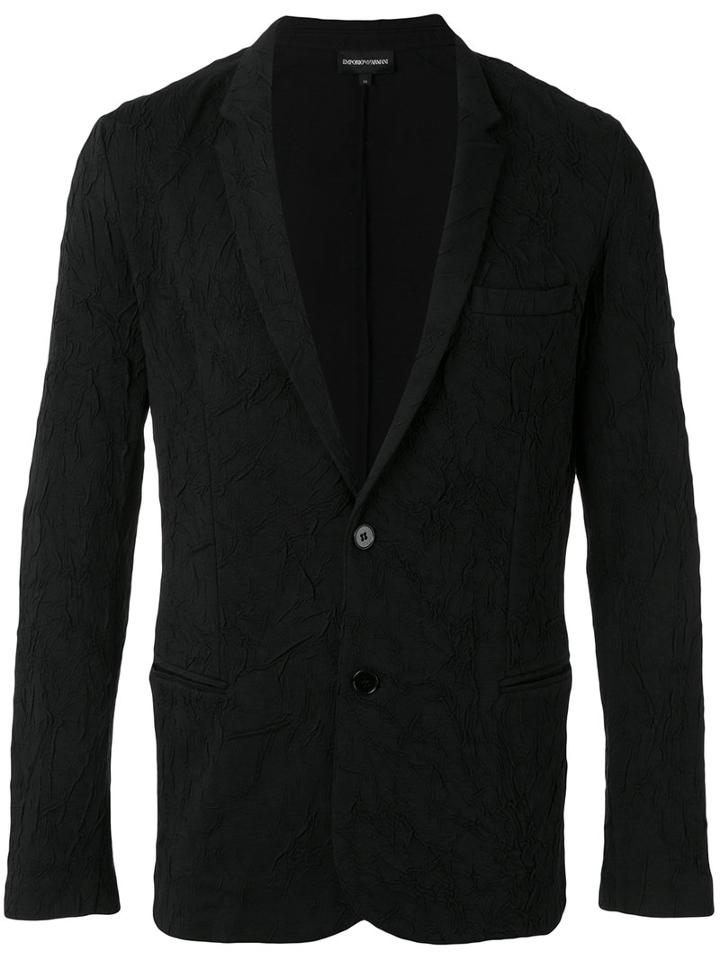 Emporio Armani Cloqué Blazer, Men's, Size: Medium, Black, Cotton