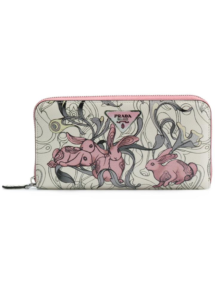 Prada Rabbit Print Wallet - Pink & Purple