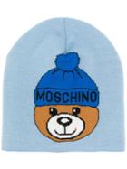 Moschino Teddy Motif Beanie - Blue