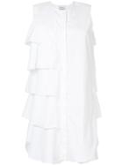 Monographie Ruffle Sleeveless Dress - White