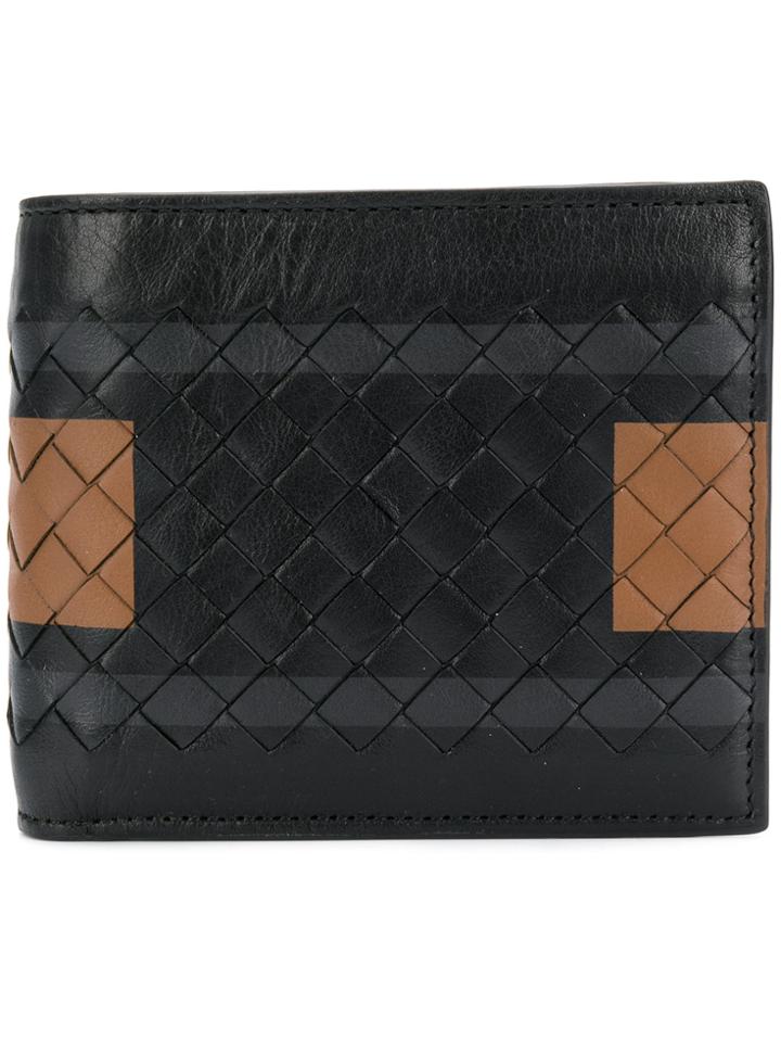Bottega Veneta Intrecciato Contrast Wallet - Black