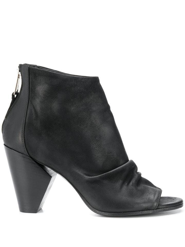Strategia Open Toe Boots - Black