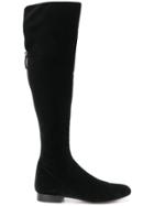 Alberta Ferretti Velvet Knee High Boots - Black