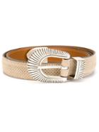 Eleventy Etched Buckle Belt, Men's, Size: 100, Nude/neutrals, Suede/metal (other)