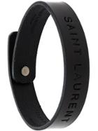 Saint Laurent Logo Embossed Bracelet - Black