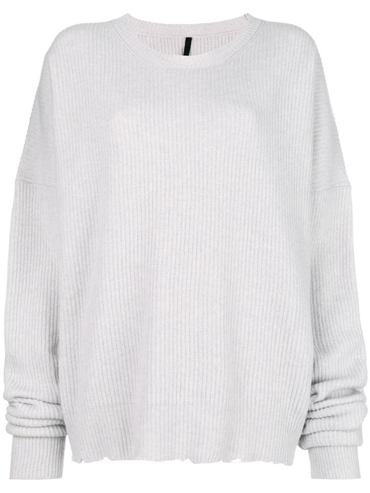 Unravel Project Oversized Rib Knit Sweater - Grey