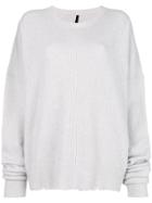 Unravel Project Oversized Rib Knit Sweater - Grey