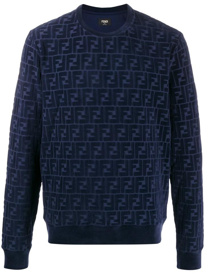 Fendi Velvet Monogram Jumper - Blue