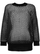 Junya Watanabe Comme Des Garçons Mesh Sweatshirt, Women's, Size: Medium, Black, Polyester/cotton/nylon
