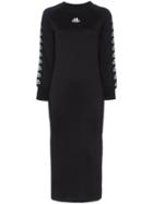 Charm's Side Slit Midi Logo Dress - Black
