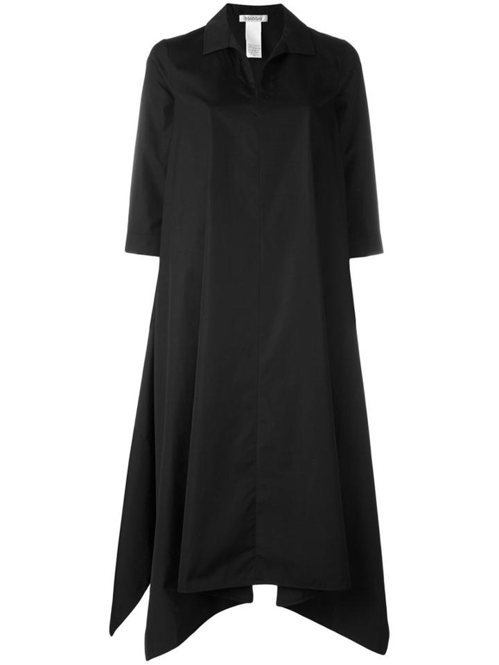 Max Mara Asymmetric A-line Dress, Women's, Size: 38, Black, Cotton