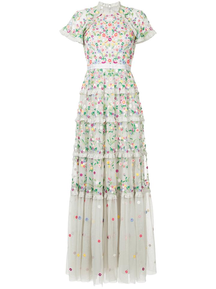 Needle & Thread Embroidered Floral Gown - Blue