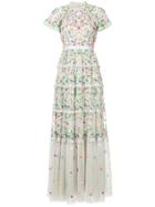 Needle & Thread Embroidered Floral Gown - Blue