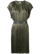 Nude - Short Sleeve Belted Dress - Women - Viscose - 42, Green, Viscose