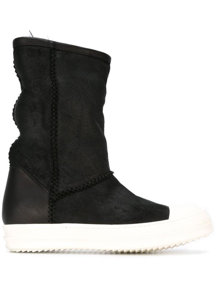 Rick Owens Round Toe Boots - Black